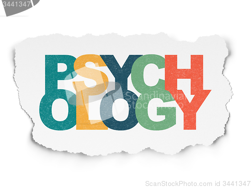 Image of Health concept: Psychology on Torn Paper background