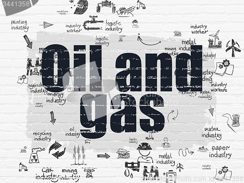 Image of Manufacuring concept: Oil and Gas on wall background