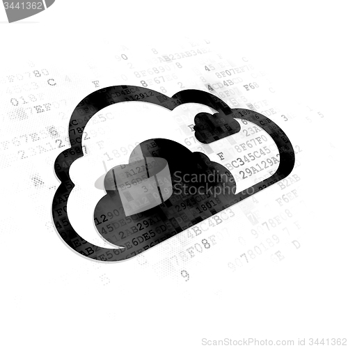 Image of Cloud technology concept: Cloud on Digital background