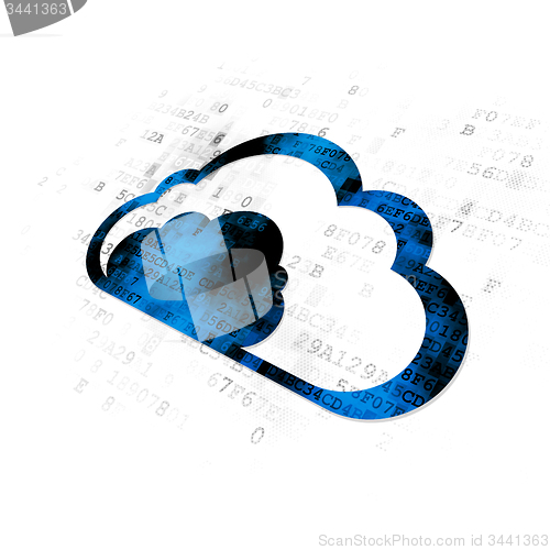 Image of Cloud networking concept: Cloud on Digital background