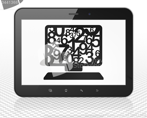 Image of Education concept: Computer Pc on Tablet Pc Computer display