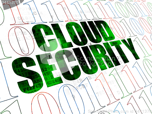 Image of Cloud networking concept: Cloud Security on Digital background