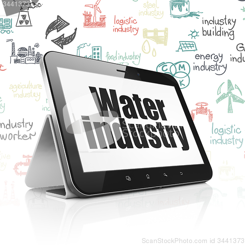 Image of Manufacuring concept: Water Industry on Tablet Computer display