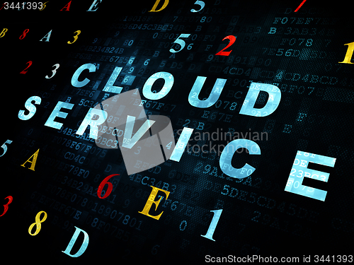 Image of Cloud computing concept: Cloud Service on Digital background