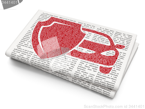 Image of Insurance concept: Car Insurance on Newspaper background
