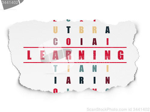 Image of Education concept: word Learning in solving Crossword Puzzle