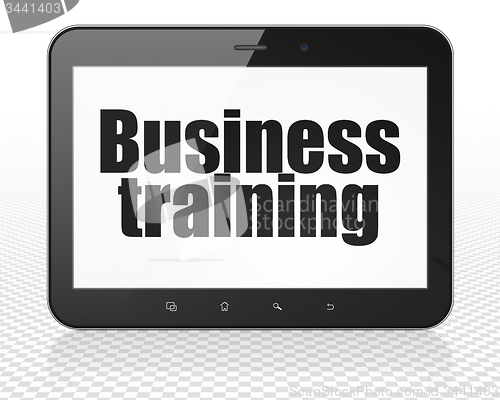Image of Studying concept: Business Training on Tablet Pc Computer display