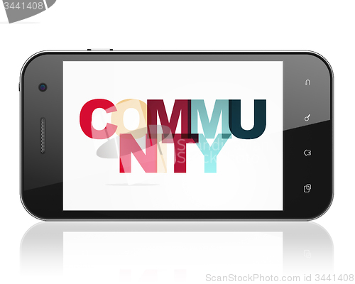 Image of Social network concept: Community on Smartphone display