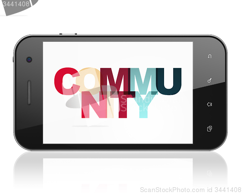 Image of Social network concept: Community on Smartphone display