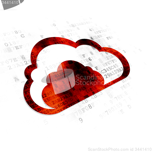 Image of Cloud computing concept: Cloud on Digital background