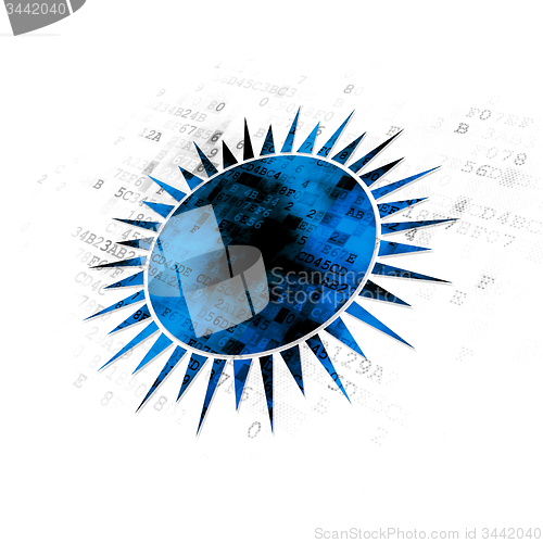 Image of Travel concept: Sun on Digital background