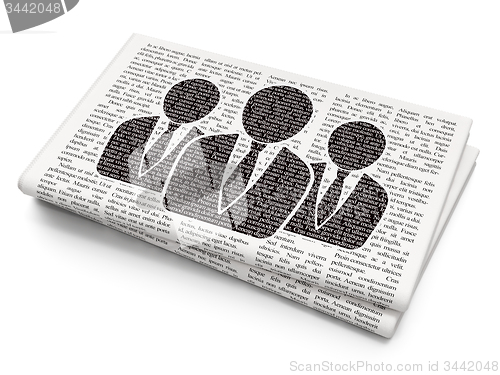 Image of Law concept: Business People on Newspaper background