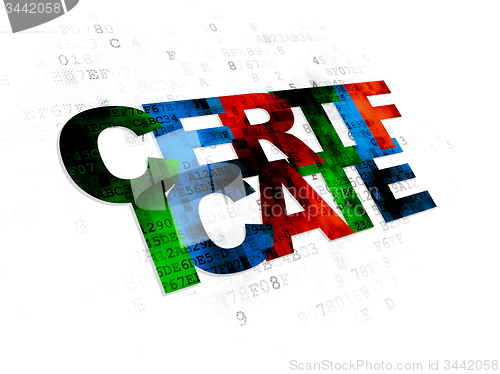 Image of Law concept: Certificate on Digital background