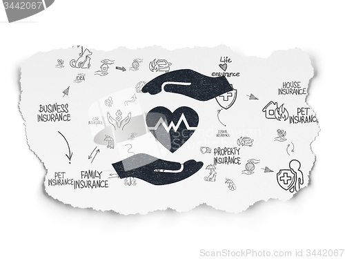 Image of Insurance concept: Health Insurance on Torn Paper background
