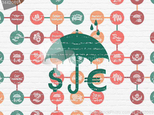 Image of Insurance concept: Business Insurance on wall background