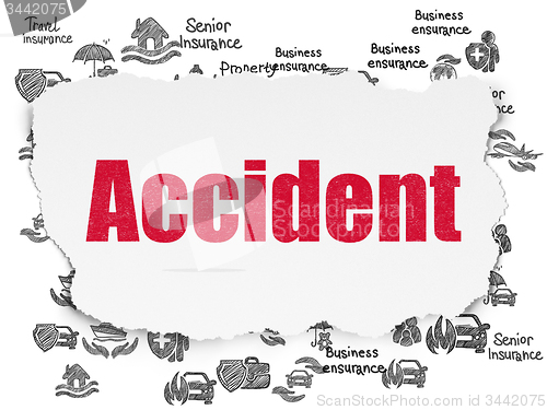 Image of Insurance concept: Accident on Torn Paper background