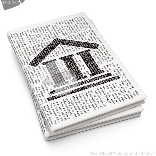 Image of Law concept: Courthouse on Newspaper background