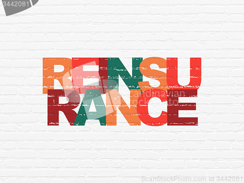 Image of Insurance concept: Reinsurance on wall background