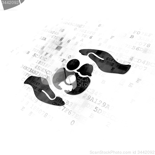 Image of Insurance concept: Family Insurance on Digital background