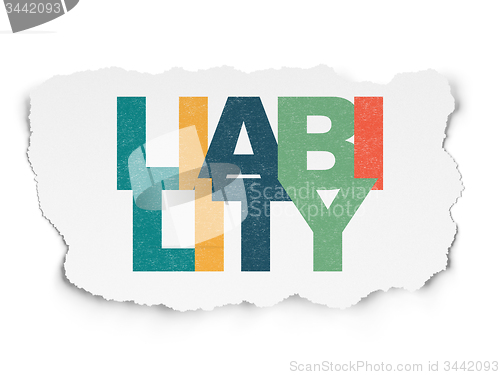 Image of Insurance concept: Liability on Torn Paper background