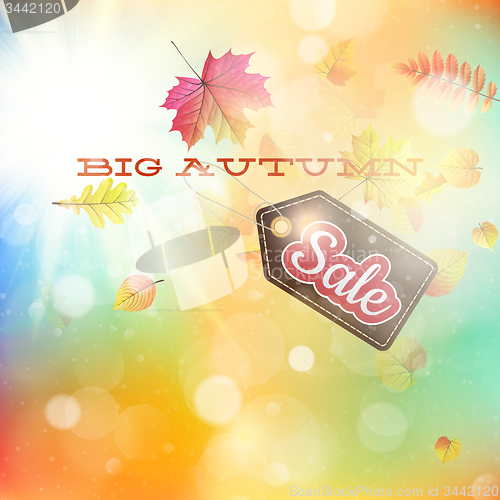 Image of Autumn sales template. EPS 10