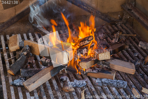 Image of Fire getting ready for a bbq