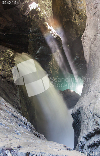 Image of Trummelbach falls (Trummelbachfalle), waterfall in the mountain