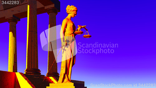 Image of Lady Justice in court