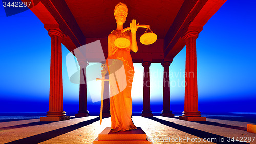 Image of Lady of Justice in court