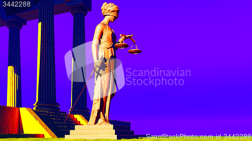 Image of Lady Justice in court