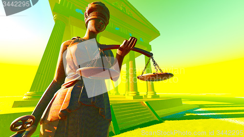 Image of Lady of Justice in court