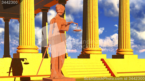 Image of Themis - lady of justice in court