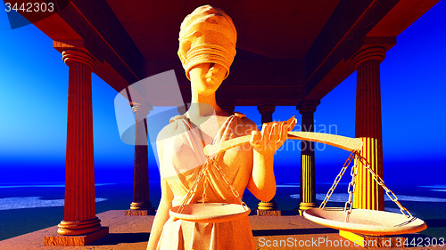 Image of Lady of Justice in court