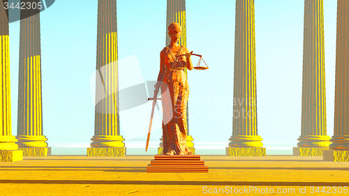 Image of Lady of Justice in court