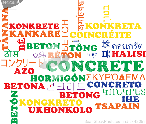 Image of Concrete multilanguage wordcloud background concept