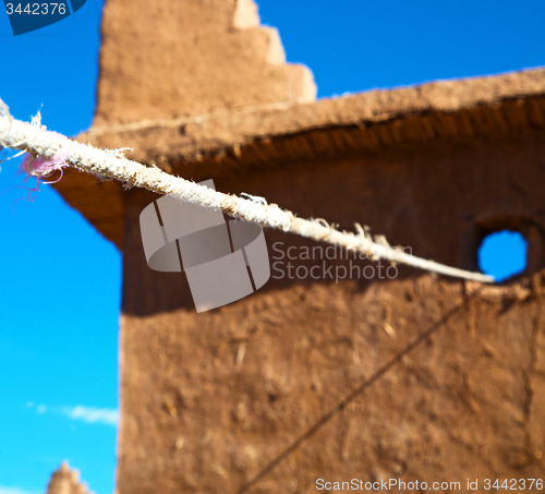 Image of moroccan old wall and brick in antique city