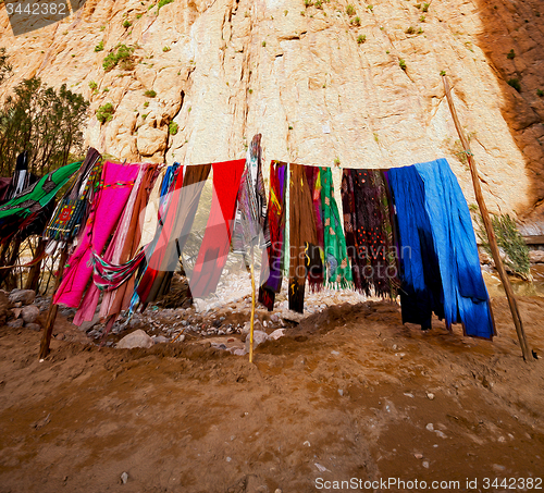 Image of  in todra gorge morocco africa and scarf shop