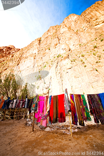 Image of  in todra gorge morocco   scarf shop