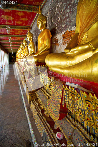 Image of siddharta   in the temple pavement       step     wat  palaces  