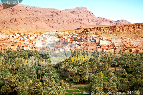 Image of  in   gorge morocco africa and  village