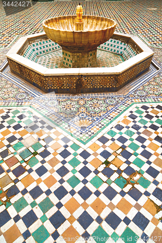 Image of fountain in morocco africa old antique  