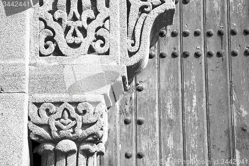 Image of morocco old door and historical nail wood