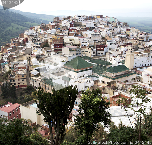 Image of constructions from high in the       village    morocco africa f