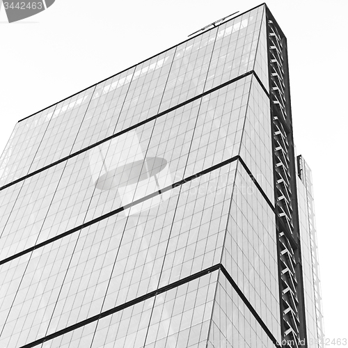 Image of new building in london skyscraper      financial district and wi