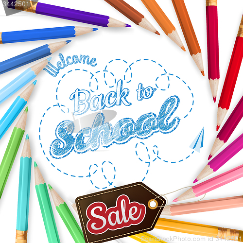 Image of Colorful pencils school Sale. EPS 10