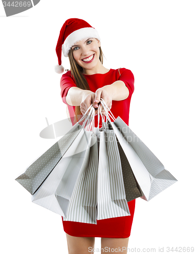 Image of \rSanta Woman with shopping bags