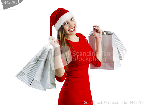 Image of \rSanta Woman with shopping bags