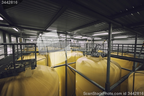 Image of Industrial interior with welded silos