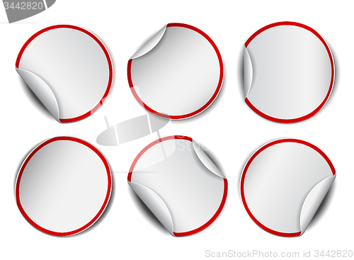 Image of Set of white round promotional stickers