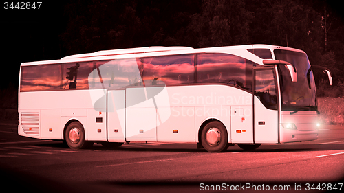 Image of Late Evening Bus On the Road at Dusktime